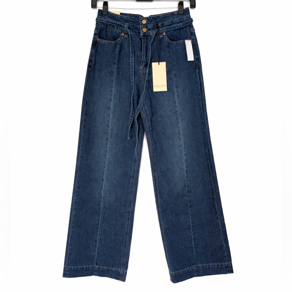 NEW SCOTCH & SODA High waisted Wide Leg COTTON Dark Blue Jeans 31” size 4,12 - Picture 5 of 16